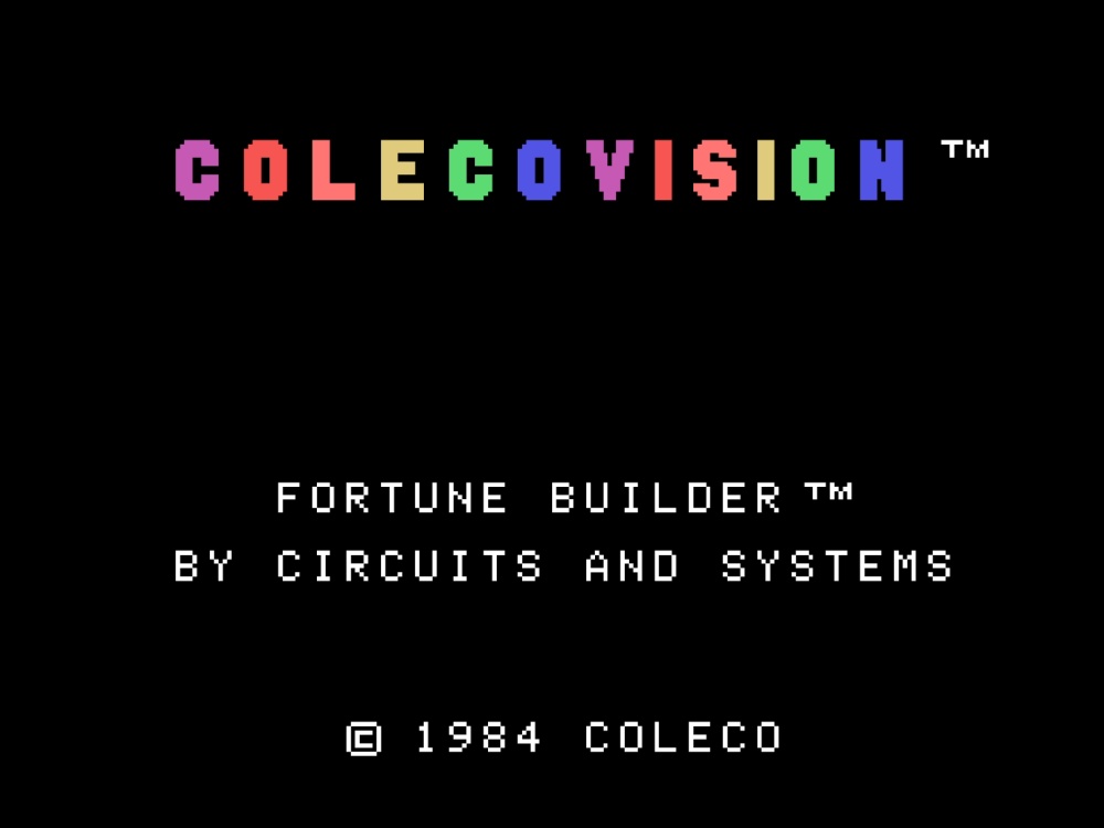 Title Screen of Fortune Builder for Colecovision